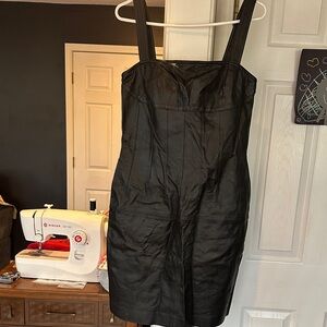 Shape FX Black Leather Mini Dress